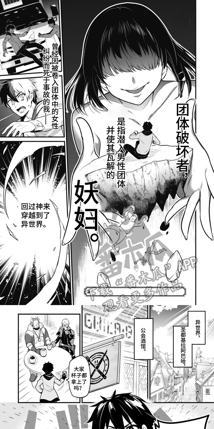 团体破坏者漫画,第1章：穿越异世界1图